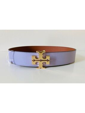 Tory Burch Lavender Reversible Leather Logo Belt Sz Small